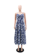 Elegant Print Holiday Casual Spaghetti Strap Dress